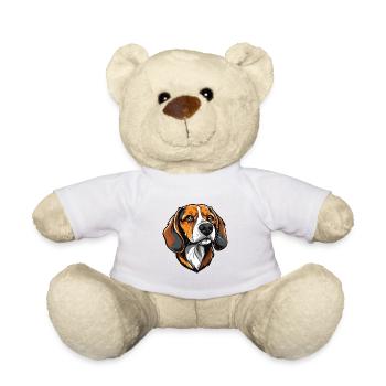 Tête de chien Beagle - Nounours - blanc - Devant