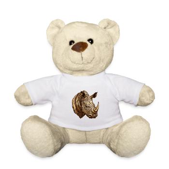 Animal à tête de rhinocéros - Nounours - blanc - Devant