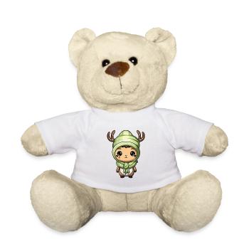 Cerf mignon hiver bande dessinée - Nounours - blanc - Devant
