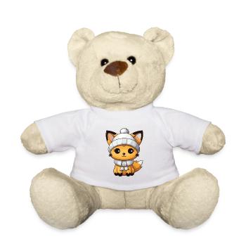 Fuchs Winter Tier Niedlich Comic - Teddy - Weiß - Vorne