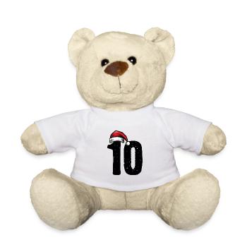 10 Numéro de Noël - Nounours - blanc - Devant