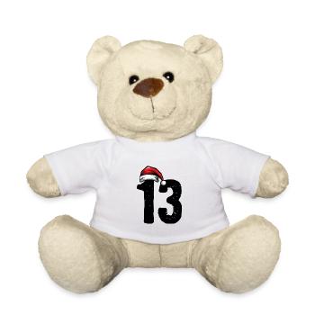 13 Zahl Weihnachten - Teddy - Weiß - Vorne