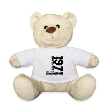 1971 November Limited Edition 52nd Birthday Decoration - Teddy Bear - white - Front