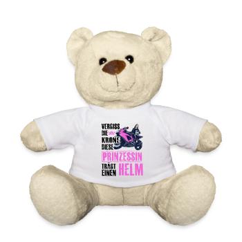 Vergiss die Krone diese Prinzessin trägt einen Hel - Teddy - Weiß - Vorne