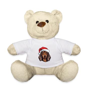 Dachshund Hund Weihnachten Dackel - Teddy - Weiß - Vorne