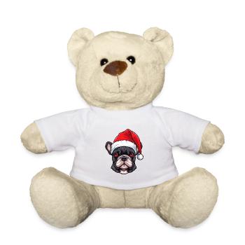 Bouledogue français chien Noël - Nounours - blanc - Devant