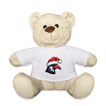 Krähe Kopf Rabe Weihnachten Portät - Teddy - Weiß - Vorne