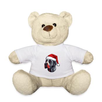 Great Dane Dog Head Christmas Portrait - Teddy Bear - white - Front