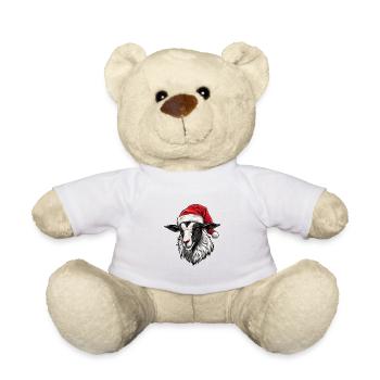 Tête de Chèvre Portrait de Noël - Nounours - blanc - Devant