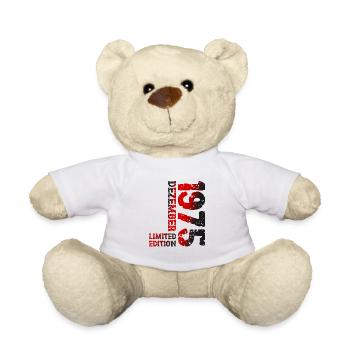 1975 Dezember Limited Edition 48. Geburtstag Deko - Teddy - Weiß - Vorne