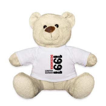 1991 Dezember Limited Edition 32. Geburtstag Deko - Teddy - Weiß - Vorne