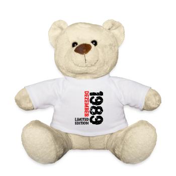 1989 Dezember Limited Edition 34. Geburtstag Deko - Teddy - Weiß - Vorne