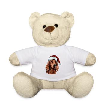 Irish Setter Dog Christmas Portrait Xmas - Teddy Bear - white - Front