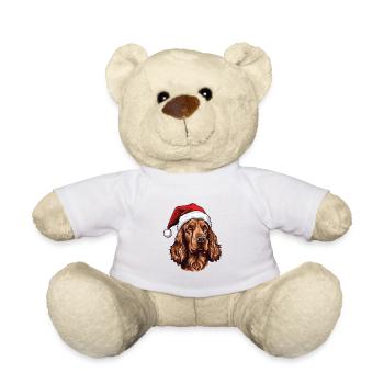 Irish Setter Dog Christmas Funny Xmas - Teddy Bear - white - Front