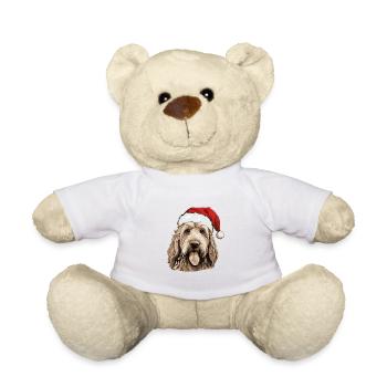 Otterhound chien Noël drôle Noël - Nounours - blanc - Devant