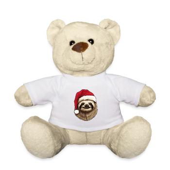 Sloth Christmas Animal Portrait Xmas - Teddy Bear - white - Front