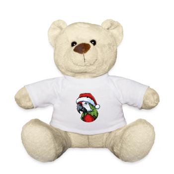 Parrot Christmas Animal Portrait Xmas - Teddy Bear - white - Front