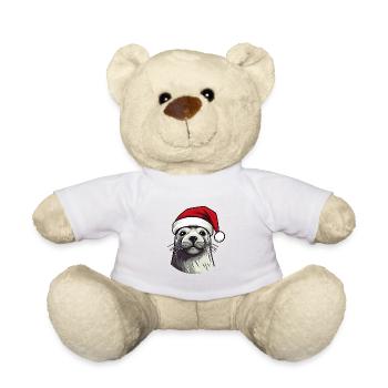 Seal Seal Christmas Animal Portrait Xmas - Teddy Bear - white - Front