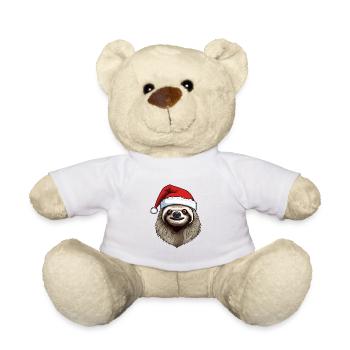 Sloth Christmas Animal Portrait Xmas - Teddy Bear - white - Front