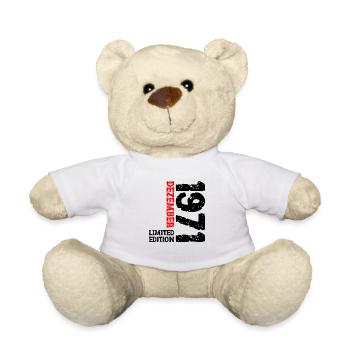 1971 Dezember Limited Edition 52. Geburtstag Deko - Teddy - Weiß - Vorne