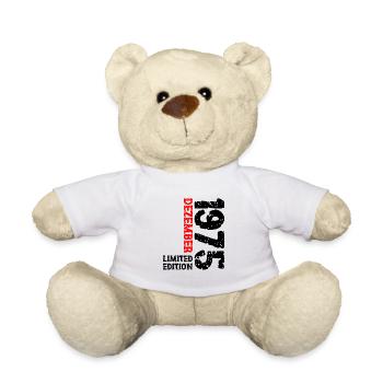 1975 Dezember Limited Edition 48. Geburtstag Deko - Teddy - Weiß - Vorne