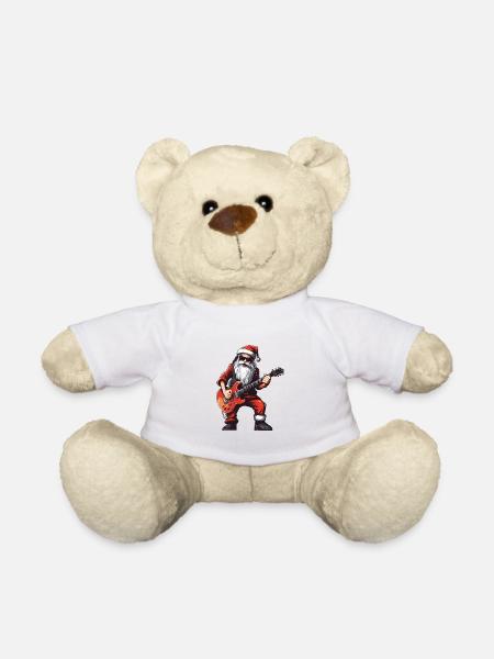 Weihnachtsmann Gitarre Santa - Teddy - Weiß