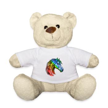 Pferd Kopf Bunt - Teddy - Weiß - Vorne