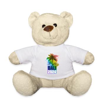 Bali 2024 Holiday Palm Trees Colorful - Teddy Bear - white - Front