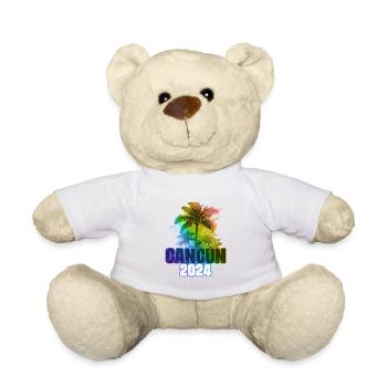 Cancun 2024 Holiday Palm Trees Colorful - Teddy Bear - white - Front