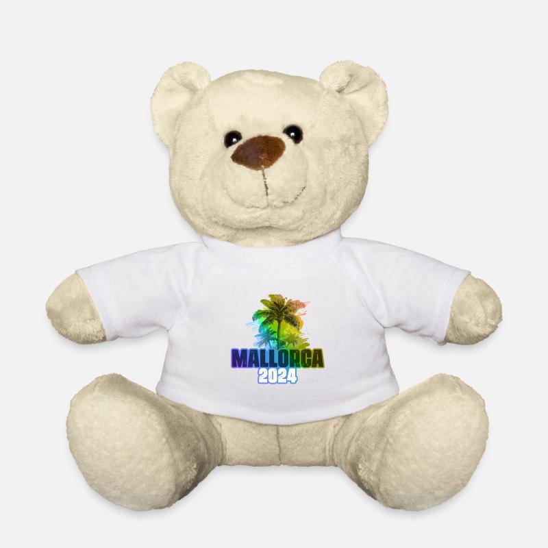 Mallorca 2024 Urlaub Palmen Bunt - Teddy - Weiß