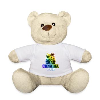 Gran Canaria 2024 Holiday Palm Trees Colorful - Teddy Bear - white - Front
