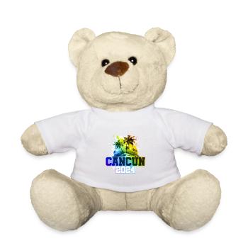 Cancun 2024 Holiday Palm Trees Colorful - Teddy Bear - white - Front