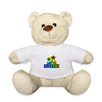 Greece 2024 Holiday Palm Trees Multicolored - Teddy Bear - white - Front