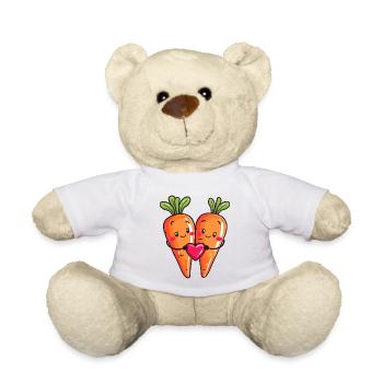 Karotte Paar Liebe Herz Valentinstag - Teddy - Weiß - Vorne