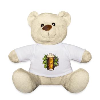 Beer glass, hops, malt, beer - Teddy Bear - white - Front