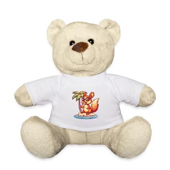 Squirrel Summer Beach Vacation - Teddy Bear - white - Front