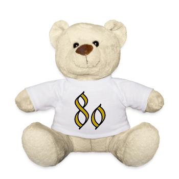 80. 80 YEARS. 80th ANNIVERSARY. 80 YEARS ANNIVERSARY. - Teddy Bear - white - Front