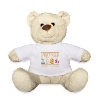 September 1984 Vintage Retro Birthday Gift - Teddy Bear - white - Front