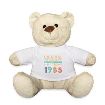 Février 1985 Vintage Anniversaire 1985 Cadeau - Nounours - blanc - Devant
