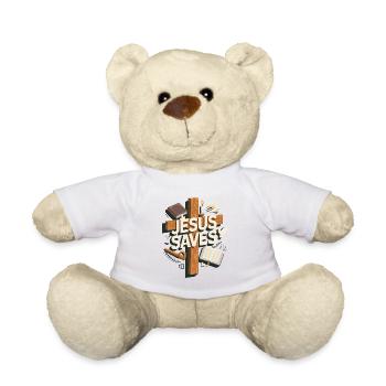 Jesus saves - Jesus saves - Teddy Bear - white - Front