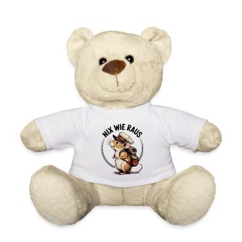 Nix wie weg lustige Maus mit Rucksack geht wandern - Teddy - Weiß - Vorne