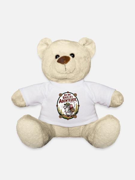 Nix wie weg lustige Maus mit Rucksack geht wandern - Teddy - Weiß