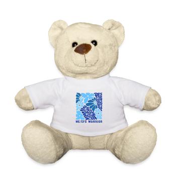 ME CFS Warrior Floral Pattern - Teddy Bear - white - Front