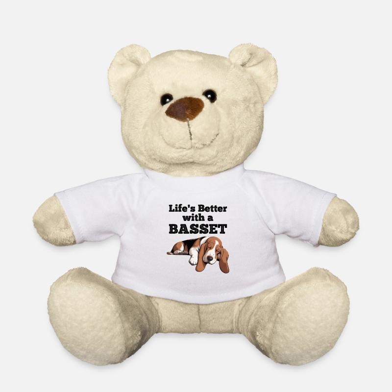Life's Better With A Basset Hound - Teddy Bear - white