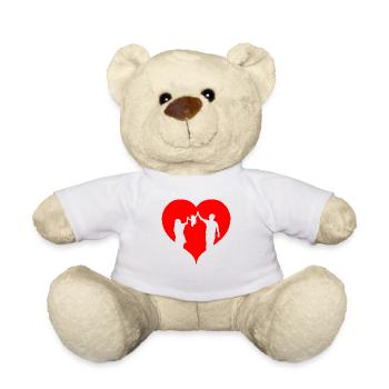 Family with heart - Teddy Bear - white - Front