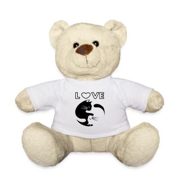 Chat amoureux des chats cadeau de chat - Nounours - blanc - Devant