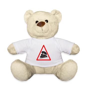 Attention locomotive locomotive de locomotive cadeau de locomotive - Nounours - blanc - Devant