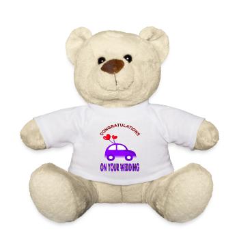 Glückwunsch zur Hochzeit Hochzeitstag Geschenkidee - Teddy - Weiß - Vorne