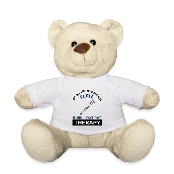 Playing the flute is my therapy musical instrument - Teddy Bear - white - Front