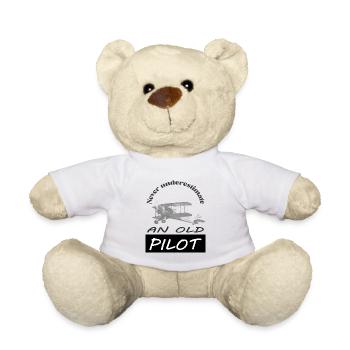 Ich bin alter Pilot Flugzeug Spruch Geschenkidee - Teddy - Weiß - Vorne